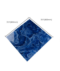 Blue Square Marble Field Tile with Stain Resistant and Submersible Properties