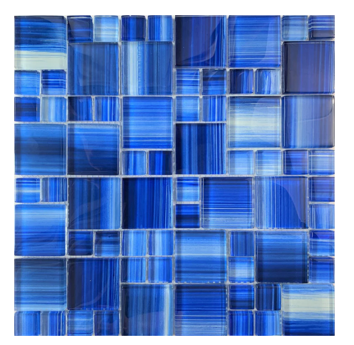 MIAMI BLUE MIX GLASS TILE