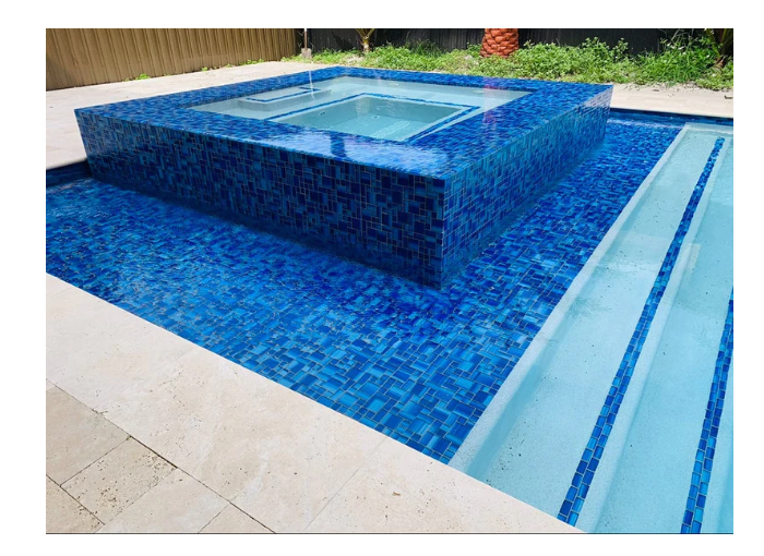 MIAMI BLUE MIX GLASS TILE