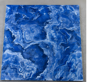 Blue Square Marble Field Tile with Stain Resistant and Submersible Properties